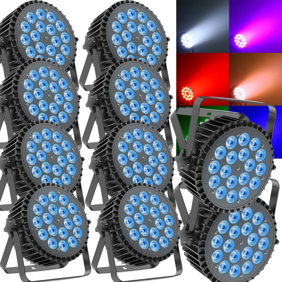 270W 18 LED Par Can Light luzes de palco DMX RGBW+UV DJ iluminação KTV banda de concerto - Imagem 1 de 4