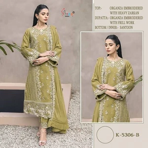 Designer Indian Pakistani Salwar Kameez Bollywood Dress Party Wear Suit wedding - Picture 1 of 8