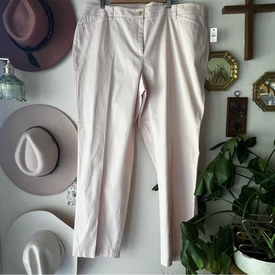 TALBOTS Chino Pierna Recta Rosa Claro Mujer TALLA 18 Nuevo con Etiquetas Foto 1 de 4