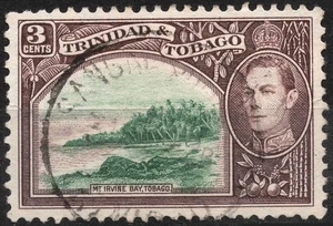 SG248a Sn:#52A 3c 1941 TRINIDAD & TOBAGO Mount Irvine Bay, Tobago King George VI - Picture 1 of 2