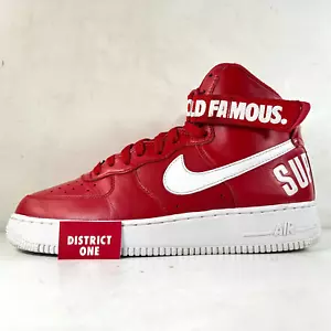 Supreme x Nike Air Force 1 High World Famous Rojo 2014 - Talla 9.5 - 698696 610 - Imagen 1 de 8