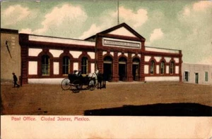 Vintage Postamt Ciudad Juarez Mexiko Pferd & Buggy Farbpostkarte - Bild 1 von 1
