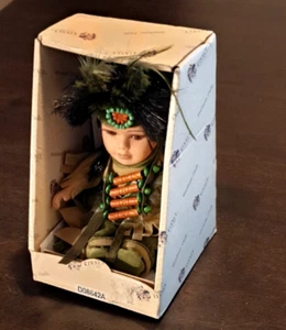 KENNIX Collection Native American Porcelain 8" Doll ACHAIC D08642A Boxed + COA. - Picture 1 of 9