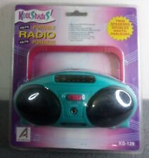 in Pkg Vintage Alaron Kool Shades Portable Mini Boombox Am/fm Radio 2 SPKRS