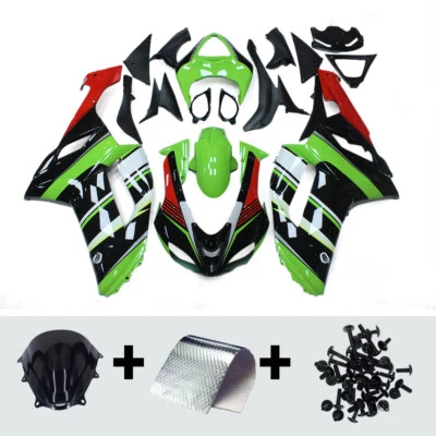 ABS Plastic Green Black Fairings Fit for 2007 2008 Kawasaki Ninja ZX6R 636 07 08 - Image 1 of 4