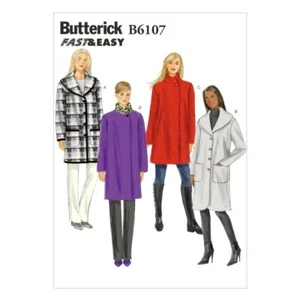 Butterick Sewing Pattern 6107 Misses' Loose Fitting Unlined Jacket Coat - Picture 1 of 2