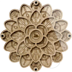 Wood bead organizer tray with lid "Petals" - Picture 1 of 3