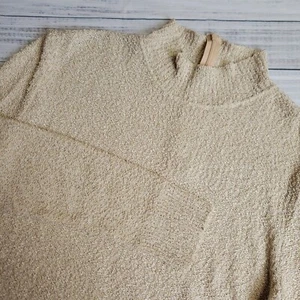 St John Basics Santana Knit Gold Mock Neck Sweater Top Womens 8 Made In USA - Picture 1 of 10