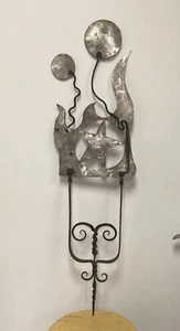Vintage Folk Art Wrought Iron Etched Aluminum Weathervane ￼ - Picture 1 of 16