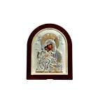 Virgin Mary Icon Axion Esti, Handmade Silver Greek Orthodox Icon, Mother Of God