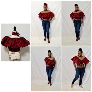 off shoulder crop top/African clothing for women/crop top/top/blouse/clothing - Picture 1 of 12