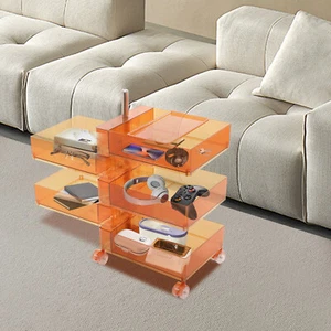 360�� Comodino Girevole Portaoggetti Comodino con 5 Cassetti Organizza - Foto 1 di 12