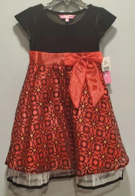 NWT Glamour Girls Red Flower Dress Bow Size 5, Gift, Holiday - Image 1 of 3