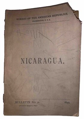 1893, NICARAGUA, BUREAU OF THE AMERICAN REPUBLICS, BULLTIN NO. 51, FOLD OUTS - Image 1 of 4