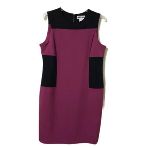 Danny & Nicole Size 16 Pink (Fuschia) + Black Over The Knee Shift Dress - Picture 1 of 10