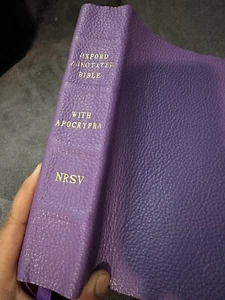 new oxford annotated bible nrsv New Revised Standard Version Leather Apocrypha - Picture 1 of 9