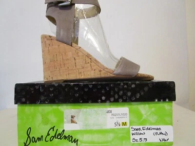 Sam Edelman Mujer Cuero Sauce Corcho Tacón Cuña Sandalias Zapatos Masilla Talla 5.5 Foto 1 de 4