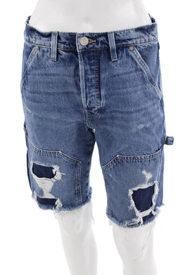 Frame Unisex Bermuda Cargo Shorts Blue Cotton Size 26 - Image 1 of 4