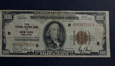 1929 $100 National Currency Note from the Federal Reserve Bank of New York - Image 1 of 2