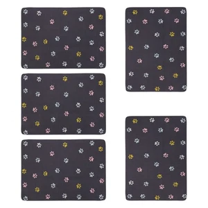 5pcs Waterproof Cat Dog Food Mat: Quick-Dry Feeding Mats For Small Pets - Pet - Picture 1 of 12