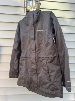 Chaqueta cortavientos Columbia para mujer talla mediana cremallera completa negra Foto 1 de 2