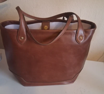 Bolso de Mano Frye KENZIE Estilo Coach Grande Cuero Coñac Nuevo con Etiquetas $249 Foto 1 de 4