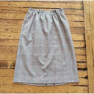 Haberdashery by Leslie Fay Vintage Glen Check Red Plaid Skirt Petite Size 10 - Picture 1 of 8