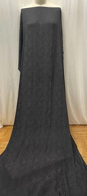 Rayon Poly Blend Snakeskin True Black Color Fabric By The Yard 48" Wide - Image 1 of 4