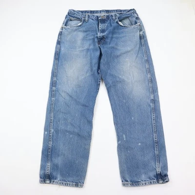 Pantalones de mezclilla Red Kap para hombre talla real 35x30 regular recto azul desteñido desgastado Foto 1 de 4