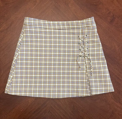 女孩 ZARA 儿童格子裙 6 码可调腰围 — 第 1/4 张图片