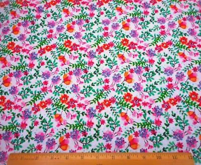 Tela Edredón Por Media Yarda Rosa Azul Org Rojo Verde Floral Blanco Algodón Premium #C Foto 1 de 2