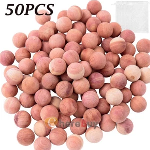 50pcs Cedar Balls Natural Scented Moth Insect Repellent Safe Effective Clothes - Picture 1 of 12