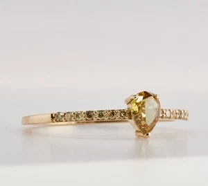 Anillo Diamante 0,30 ct. Fancy Intense Yellow - Certificado AIG - Oro amarillo 14K 💎 - Imagen 1 de 5