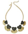 International Concepts Inc Gold-tone Resin Hearts & Fringe Statement Necklace