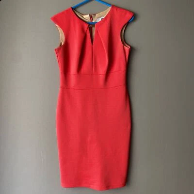 DR Collection sz 4 coral pink sleeveless work career sheath dress - Image 1 of 4