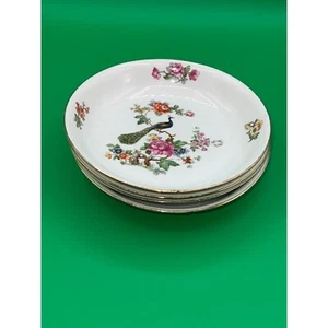 Set of (4) Peacock Antique Epiag Czechoslovakia Floral 1920 5939 Soup bowls 7 7/ - Picture 1 of 7