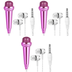 Set of 3 Kleines Mikrofon Baby Für Die Aufnahme Von Musik Mini-Handy-Mikrofon - Afbeelding 1 van 12