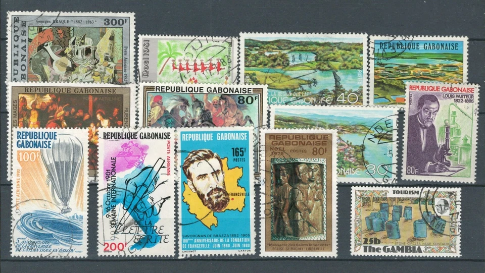 GABON FRENCH COLONIES AFRICA COLLECTION COMMEMORATIVES USED STAMPS LOT (GAB 517) - Image 1 of 1
