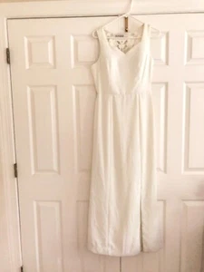 Jovani New York Size 10 Ivory Lace Long Ball Gown Brides Maid Prom Dress Women - Picture 1 of 15
