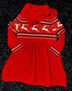 TAHARI BABY Niñas Suéter Vestido Reno Talla 12-18 Meses Retrato de Navidad - Imagen 1 de 3