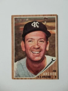 Tarjeta de béisbol Jim Archer 1962 Topps #433 Kansas City Athletics - Imagen 1 de 2