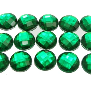 100 gemas redondas facetadas con estrás de acrílico verde 12 mm sin agujero - Imagen 1 de 4