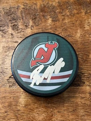 Jesper Bratt Signed New Jersey Devils Reverse Retro Puck PSA DNA Coa Autographed - Image 1 of 3