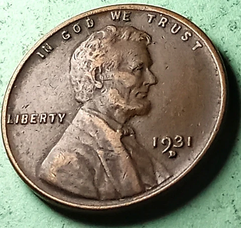 1931-D Lincoln Wheat Cent, VF Cover