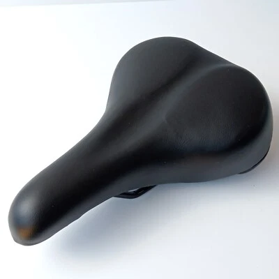 🔥 Padded Black Faux Leather Bike Seat Waterproof Comfort Commuter Unisex Hybrid - Image 1 of 4