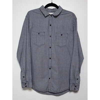Vtg Horny Toad Navy Gingham Organic Cotton Button-Down Size Large Sustainable - Image 1 of 4