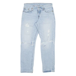LEVI'S 501CT Jeans Distressed Mens Blue Regular Tapered W28 L27 - Picture 1 of 6
