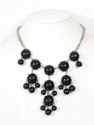 银色黑色圆形气泡小饰品项链丙烯酸凸圆形 20 英寸 — 第 1/4 张图片