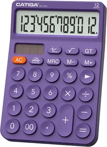 12 Digit Desktop Calculator with Large LCD Display, 4 Funtions Calculator, round - Picture 1 of 7