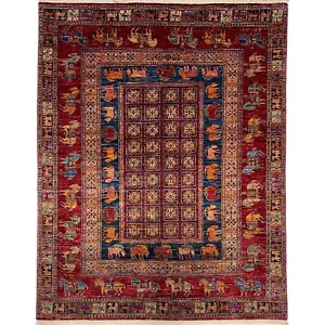Handmade (4'11" x 6'9") Pazyryk Oriental Afghan Tribal Wool Area Rug - Picture 1 of 13